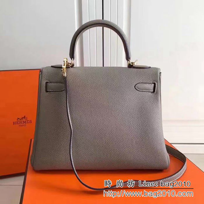 愛馬仕Hermes 荔枝紋頭層牛皮凱莉包 可手提肩背 0AM1654